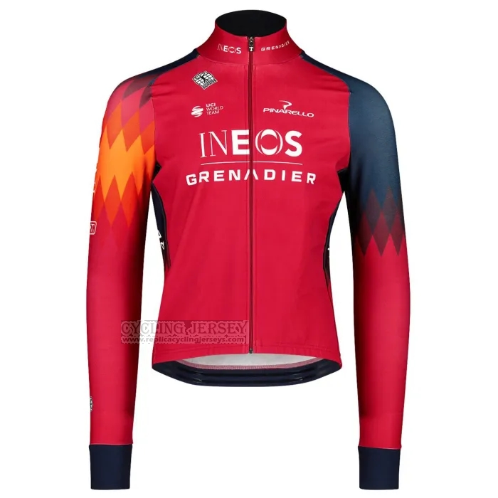 2023 Cycling Jersey Ineos Grenadiers Red Long Sleeve and Bib Short